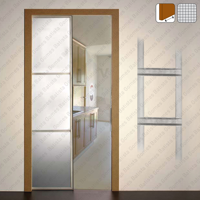 Estrutura/Cassete para portas correr 1 folha - Gesso